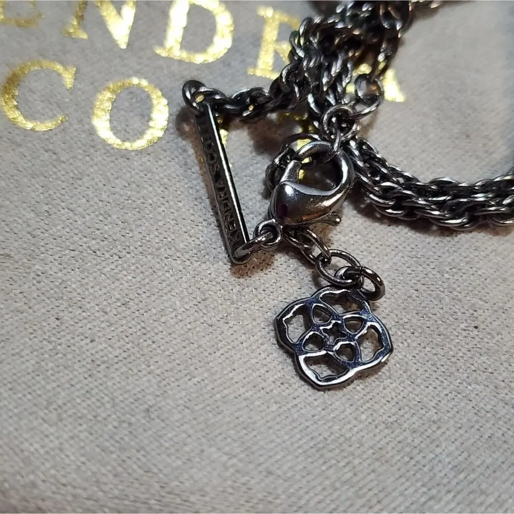 Kendra‎ scott gunmetal and black Rayne necklace